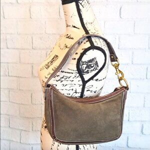 Ralph Lauren Green Suede Shoulder Bag